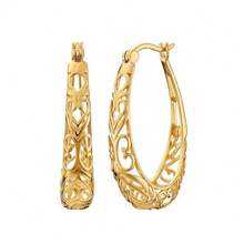 Pendientes de aro negros de plata de ley 925 para mujeres, hipoalergénicos, aptos para uso diario y ocasiones formales, todo el año, tema navideño y de piedra natal de diciembre, joyería de alta calidad - Dorado - Ver 2