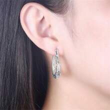 Pendientes de aro negros de plata de ley 925 para mujeres, hipoalergénicos, aptos para uso diario y ocasiones formales, todo el año, tema navideño y de piedra natal de diciembre, joyería de alta calidad - Dorado - Ver 4