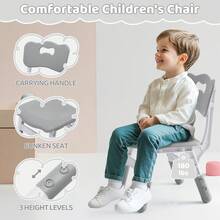 Toddler Table And 4 Chairs Set, Height Adjustable Kids Table And Chair Set, 31.5''L X 23.6''W, Marble Pattern & Graffiti Desktop, Children Multi-Activity Table For Home/Daycare/Classroom - Xám - Xem 5