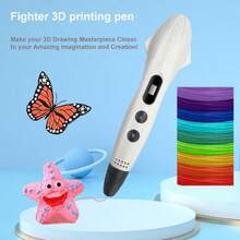 3D Printing Pen Kit For Kids & Adults, DIY Doodle Drawing Pen With 12 Colors PLA Filament Refills, Stencil Book, Project Guide & USB Cable, Creative Birthday Gift, STEM Education Craft Set - View 7