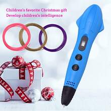 3D Printing Pen Kit For Kids & Adults, DIY Doodle Drawing Pen With 12 Colors PLA Filament Refills, Stencil Book, Project Guide & USB Cable, Creative Birthday Gift, STEM Education Craft Set - View 3