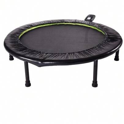 Folding Trampoline With Smart Workout App, Black - Portable Fitness Rebounder For Home Gym, Cardio & Strength Training, Jumping Exercise Equipment