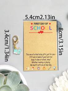 4/8pcs Colorful Book Shaped Lucky Keychain With Blessing Card, Cute Student Backpack Pendant, Back To School/First Day Of School Gift For Classmates, Teachers, Friends - Multicolor - View 10