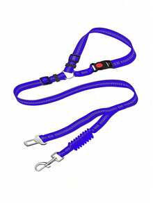 1pc 2-In-1 Pet Car Seat Belt Leash, Dual Connection To Prevent Escape, Large Dog Leash, Shockproof, Adjustable, Reflective At Night, Pet Outdoor Supplies - Multicolor - View 12