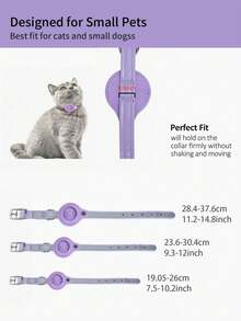 Cat Collar With AirTag Holder, Suitable For Cats Going Out For Walks And Traveling - Purple - View 2