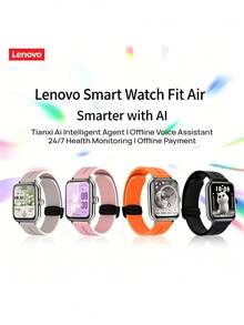 Lenovo Fit Air智慧手錶，訊息提醒，藍牙通話，運動超薄機身，無感佩戴，血氧心率監測50+運動模式，26克超輕錶盤，便利生活助手 - 查看 1