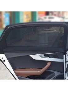 2/4pcs Universal Car Window Mesh Curtains, Anti-Mosquito & Anti-Insect, 30% Sun Protection & Heat Insulation, Dust-Proof, Ultra-Breathable Mesh Design, Fits 99% Of Car Side Windows, Effective Mosquito & Insect Protection, Privacy Protection, Light Blocking & Anti-Peeking, Easy Installation, Secure Fit, Does Not Affect Window Operation - A - View 3