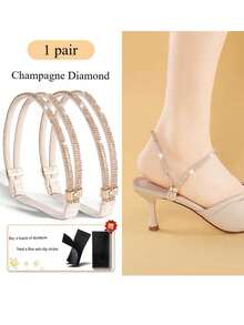 Elegant Satin Shoelaces, Non-Slip Straps For One-Size Shoes, Anti-Slip Tools For High Heels And Sandals, Can Be Installed And Secured Without Tying Shoelaces, Freeing Your Hands, Decorative For High Heels And Sandals, Convenient And Easy To Use, Suitable For High Heels, Closed-Toe Shoes, Block Heels, Closed-Toe Sandals, Anti-Slip Fixation (Different Batches Do Not Affect Use Or Quality) - View 12