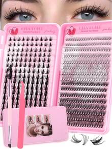 Bộ 480 sợi mi giả kiểu Manga, phong cách Anime, hiệu ứng trang điểm tự nhiên, mi giả bồng bềnh như cổ tích, phù hợp cho người mới bắt đầu, mi đơn, mi cong chữ D, bộ sản phẩm dung lượng lớn, hướng dẫn gắn mi giả dễ hiểu cho người mới bắt đầu, bộ nối mi dày và mềm mại tự làm, bao gồm nhíp và cọ chải mi đa năng. - D - Xem 3