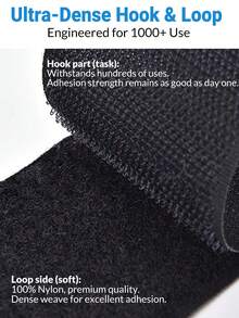 Cinta autoadhesiva de gancho y bucle para cortina de pantalla de ventana, tira de fijación adhesiva recortable para instalación de pantalla de malla, fijación DIY para ventanas del hogar - negro - Ver 3