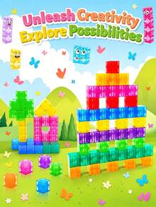 Transparent Magnetic Building Blocks Set, Portable Light-Up Workshop, Suitable For Children 3+ Years Old, Build Translucent Castles Anywhere - Multicolor - View 2