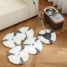 Spin Mop And Detachable Bucket Set With 5 Reusable Microfiber Mop Dual-Chamber Water System Spining Mop Floor Cleaning Kit For H - A - 查看 5