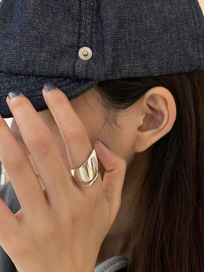 1pc Minimalist Silver Color Rings For Women Couples New Fashion Creative Irregular Geometry Handmade Wedding Party Jewelry Gifts