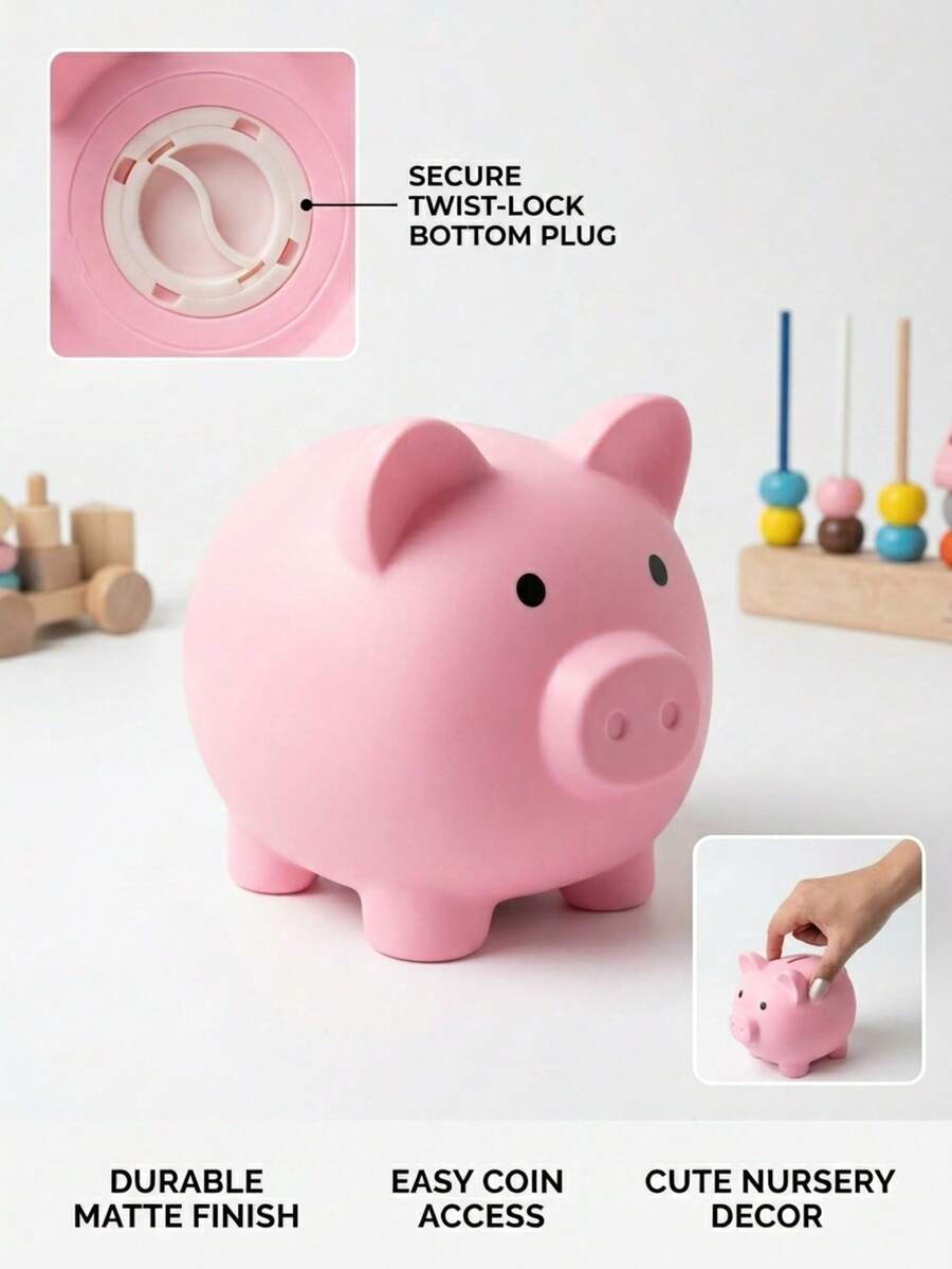 1pc Cute Piggy Bank, Savings Jar, Coin Bank, Suitable For Indoor Decor - Cartoon Piggy Bank - View 1