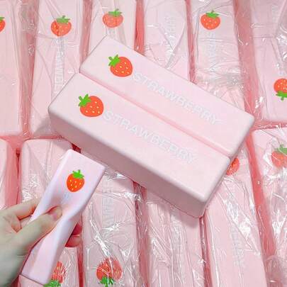 2pcs Strawberry Chocolate Stick Squishies, Super Soft Slow Rising Kawaii Stress Relief Squeeze Toys For Adults Desk Decor (Strawberry)