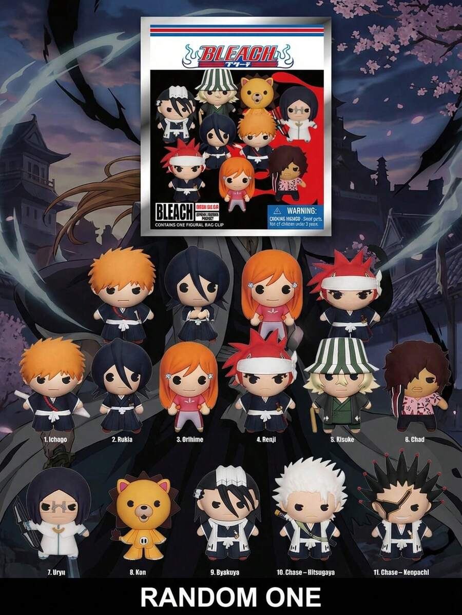 Viz Media صندوق مفاجأة Bleach الرسمي المرخص، مجموعة تضم شكل ثلاثي الأبعاد، كليب حقيبة، سلسلة مفاتيح، شكل أنمي، عنصر جامع، ديكور حقيبة الظهر Kering - MN-73100 - مشاهدة 1