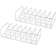 1-Pack Multi-Compartment Clear Acrylic Desktop Organizer - For Vanity & Dressing Table, Convenient Cosmetic Storage For Makeup & Skincare, Minimalist Design, Versatile For Home, Office & Bathroom - A - View 3