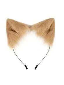 1pc Faux Cat Ear Headband, Cute Fluffy Fox Ear Cosplay Accessories, Anime Ear Decor For Party Stage Performance, Fox Ear Headpiece Halloween - A - View 7
