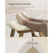 Feet Stool Ottoman Padded Feet Rest Under Desk With Solid Wood Frame Removable Cover For Living Room 9.8 X 15.4 X 11.8 Inch And Brown ULSF052LF01 - Slate Gray + Brown Leg - View 5