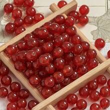 36 viên đá Carnelian đỏ 10mm, hạt đá mài giác để làm đồ trang sức DIY - Đỏ - Xem 3
