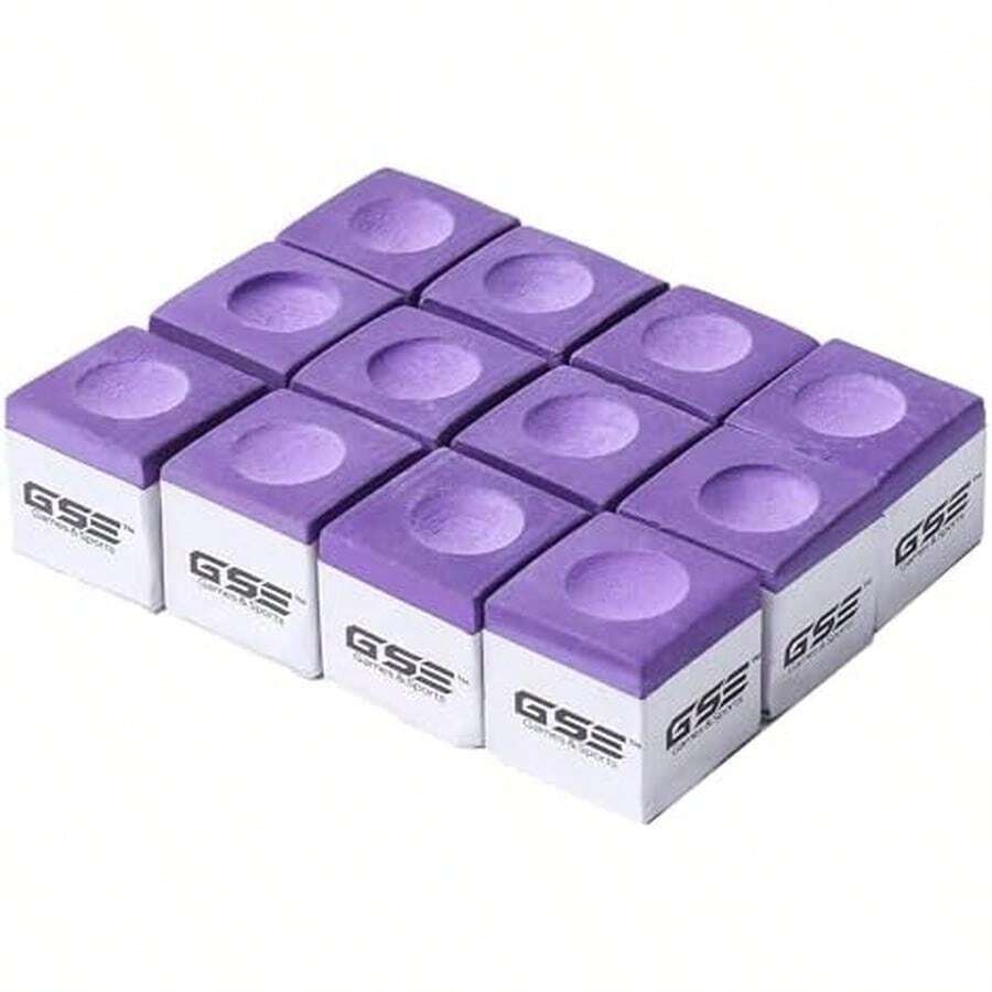 GSE Games & Sports Expert 12-Pack Of Billiard/Pool Cue Chalks, Billiard Pool Table Accessories For Home/Tournament Use (6 Colors Available) - Purple - View 1