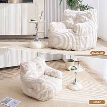010-Soft Padded Foam Chick With Corduroy Cover, Beige - 米色 - 查看 5