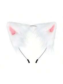 1pc Faux Cat Ear Headband, Cute Fluffy Fox Ear Cosplay Accessories, Anime Ear Decor For Party Stage Performance, Fox Ear Headpiece Halloween - A - View 16