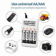 Cargador Para Baterías AA y AAA Con 4 Baterías AA Incluidas - Blanco - Ver 3