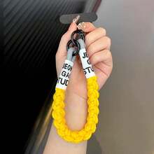1条多巴胺编织手机挂绳，简约手工尼龙带，适用于通用手机壳，可DIY创意手机挂链、汽车钥匙链、耳机挂绳、腕带，带夹子 - 彩色 - 查看 4