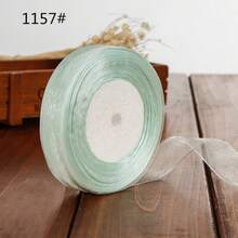45m/Roll 20mm Wide White, Light Green, Forest Green, Olive Green Transparent Organza Satin Ribbon, Gift Ribbon, Gift Wrapping Decor Ribbon, Wedding Decoration - Multicolor - View 10