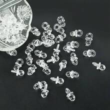 100pcs Transparent Gold Mini Headpieces, Suitable For Baby Christening, Tabletop Decor, Gender Reveal Party Supplies, Gifts, Parties, Holidays - A--multicolor - View 12