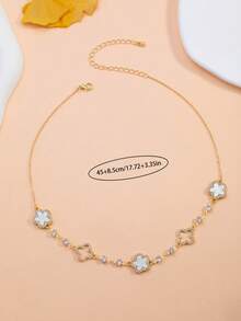 1pc Classic Four-Leaf Clover Necklace, Suitable For Daily Wear - one-size - View 4