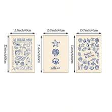 1/3幅蓝色海岸沙滩墙画 La Dolce Vita 印花帆布画 极简主义贝壳和海星海报 夏季美学墙饰 卧室客厅浴室家居装饰 送她的礼物 无框 - 圖案 - 查看 19