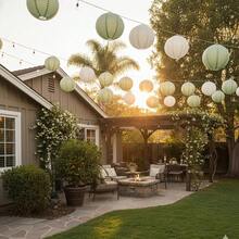 20pcs Multi-Size Sage Green & Ivory Paper Lanterns, Bohemian Jungle Party Decor, Frameless, No Power Or Feathers Required, Suitable For New Year, Wedding, Bridal Shower, Birthday, Anniversary, Graduation, Holiday & Outdoor Ceremony - View 9