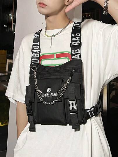 Functional Chest Bag, Fashionable Street Tactical Chest Rig, Sports Functional Bag, Cycling Bag, Delivery Tool Bag Tools Belt Bag Phone Bag, Thigh Bag, Camping, Easter, Camping, Hiking Bag
