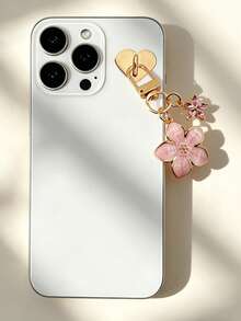 Rhinestone Flower Phone Charm, Phone Accessory. Sakura Shaped Keychain Made Of Alloy, Designed For Women. Can Be Used As A Bag Charm Or Car Keychain. Also An Ideal Gift For Couples, Birthdays, And Holidays. - Pink - View 4