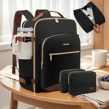 NEWHEY Ba lô du lịch unisex 40L, hành lý xách tay được chấp thuận bởi các hãng hàng không, bao gồm 3 túi đựng đồ, túi ngủ qua đêm TSA, túi đựng đồ cá nhân chống thấm nước, ba lô đựng đồ dùng cần thiết cho cuối tuần, vừa với máy tính xách tay 17 inch. - Nhiều màu - Xem 11