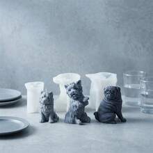 3D Dog Silicone Candle Mold - West Highland Terrier & Pug Shapes Scented Plaster Mold Non-Stick Wax Casting Mold For Resin Soap Ornaments, Cute Puppy Craft Kit For DIY Home Decor & Pet Lovers - Dog - View 1