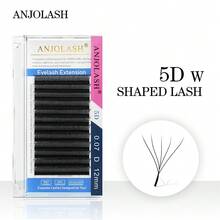 Kit Of 5 Boxes Of W-Shaped 0.07D Pre-Made Eyelashes | Volume Fans W-Shaped For Extensions - 黑色 - 查看 3