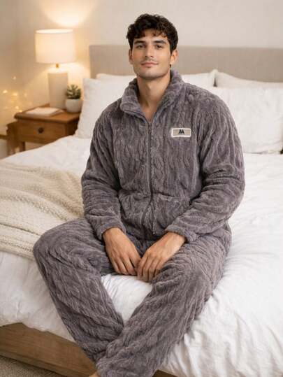 Pijama Masculino Inverno Premium Conjunto Blusa e Calça Moda Masculina  Confortável Quente Macio Casual Luxo