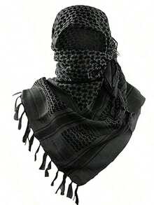 1pc European & American New Autumn/Winter Desert Style Scarf Men, Motorcycle Riding Arabic Headscarf, Soft & Warm Outdoor Style - Green 1PC - View 4