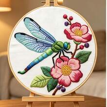 Handmade Embroidery Kit, Forest Series Insect Dragonfly & Ladybug, Beginner Friendly, Cozy Home Decor Wall Hanging Or Ornament, Gift - Multicolor - View 7