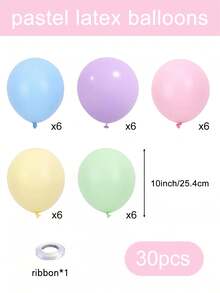 10/15/30/50个大号马卡龙色气球，18/12/10/5英寸圆形乳胶气球，适合迎婴派对、生日派对装饰 - 彩色 - 查看 47