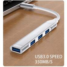 VegGieg 四合一 USB 2.0/3.0 集线器，Type-C/USB 四端口适配器，高速 350MB/s 数据传输分线器，铝合金即插即用延长线，兼容笔记本电脑、台式机、手机、平板电脑 - 查看 9