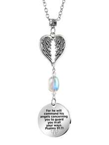 1pc Angel Rearview Mirror Hanging Decor, Christian Car Accessory Guardian Angel Pendant, Religious Gift For Women, Teenagers, Friends, Rearview Mirror Decoration - Multicolor - View 6