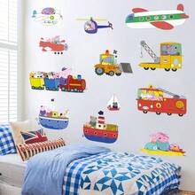 Peppa Pig Vehicle Creative & Fun Bathroom Stickers, Featuring Cartoon Characters Peppa And George. Adorable Waterproof Stickers For Bathroom, Kitchen, Living Room - XZPQ06 - View 2