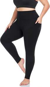 Plus Size Leggings For Women With Pockets-Stretchy XL-5XL Yoga Pants Tummy Control High Waist Workout Leggings - 波點 - 查看 6