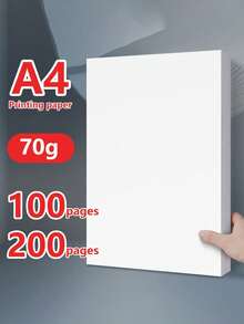 100/200 Sheets Copy Paper, Back To School & Office Supplies, Pure White, A5/A4 Printing Paper, Student DIY Origami, 70g Copy Paper, Invoice Printing & Handwriting, Double-Sided Printing, Pure Wood Pulp, Suitable For Inkjet/Laser, Non-Jam, Blank Writing Paper, Business Contract Paper, Graduation Flyers, Advertising Paper, Manuscript Paper, Meeting Notes, Drawing Paper, Suitable For Office, School, Home - 1set - View 2