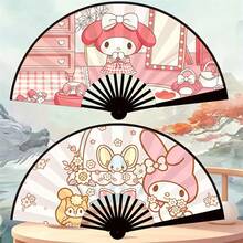 SANRIO 1个可爱卡通无纺布手持折叠扇，夏季必备降温收藏品，双面图案包括Hello Kitty、Kuromi、Pompompurin（部分图案随机），派对礼品 - 多色 - 查看 10