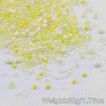 50克/包混合玻璃珠，带孔，彩色珠子，适用于DIY手工珠宝、服装配饰、窗帘流苏、发饰、工艺品等。 - 混款小米珠 - 查看 11